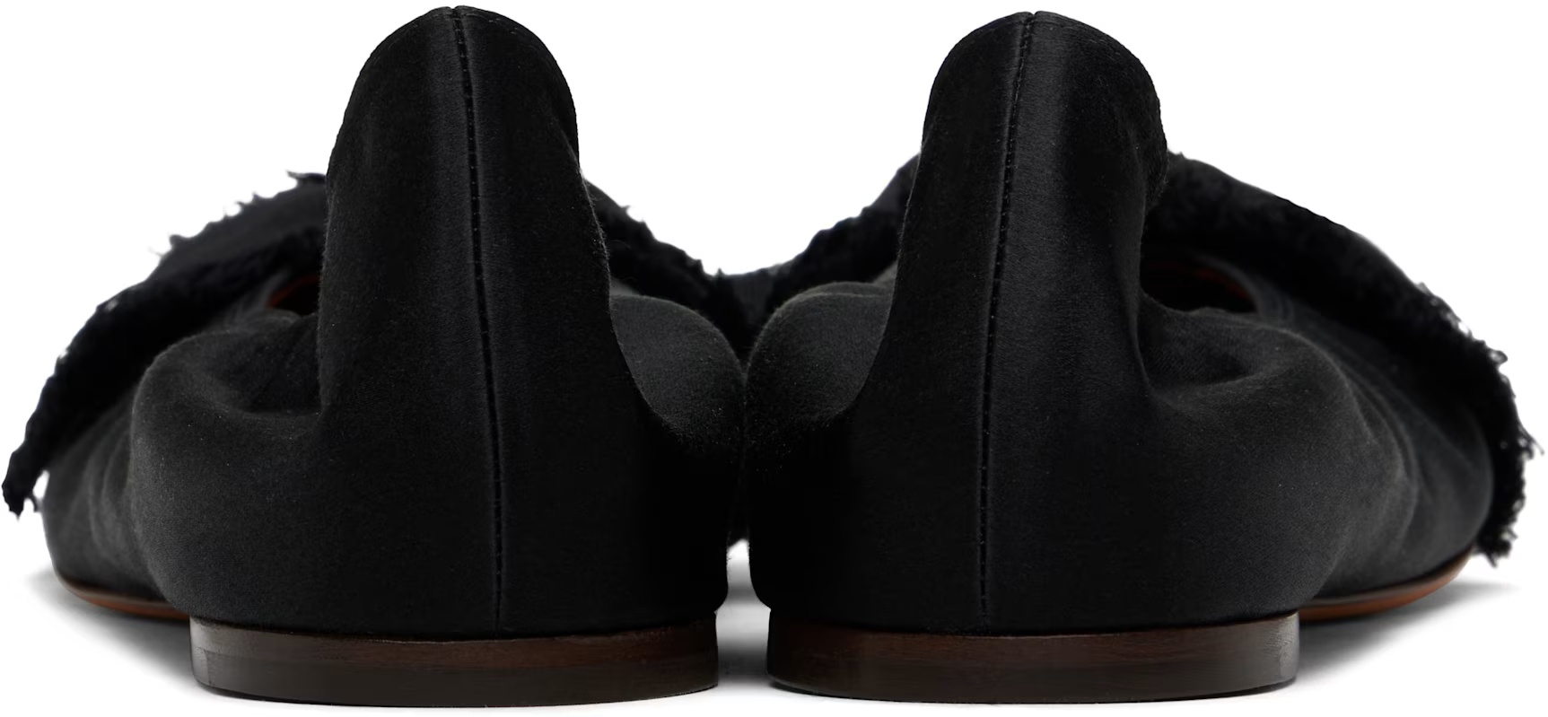 Lanvin Satin Bow Ballet Flats In Black