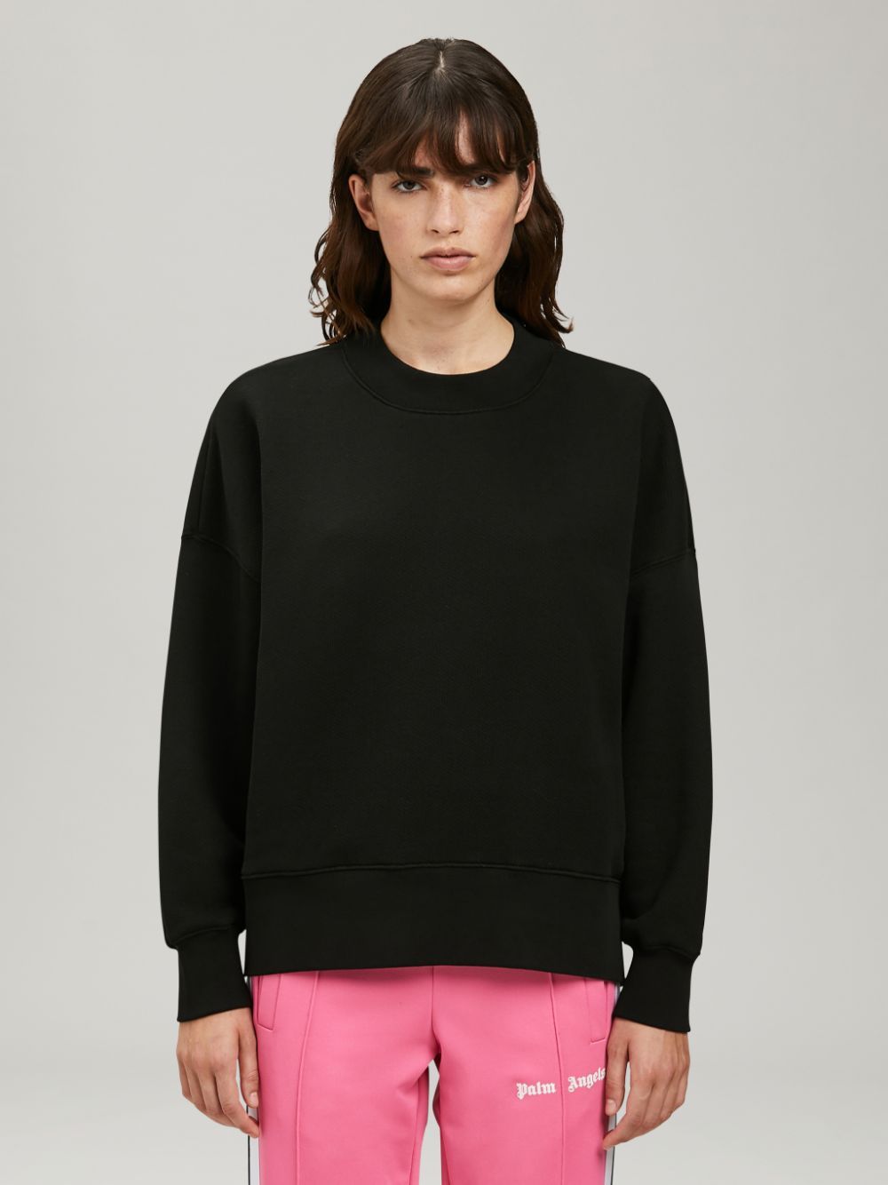 Palm Angels Logo-print Long-sleeve Sweatshirt In Black