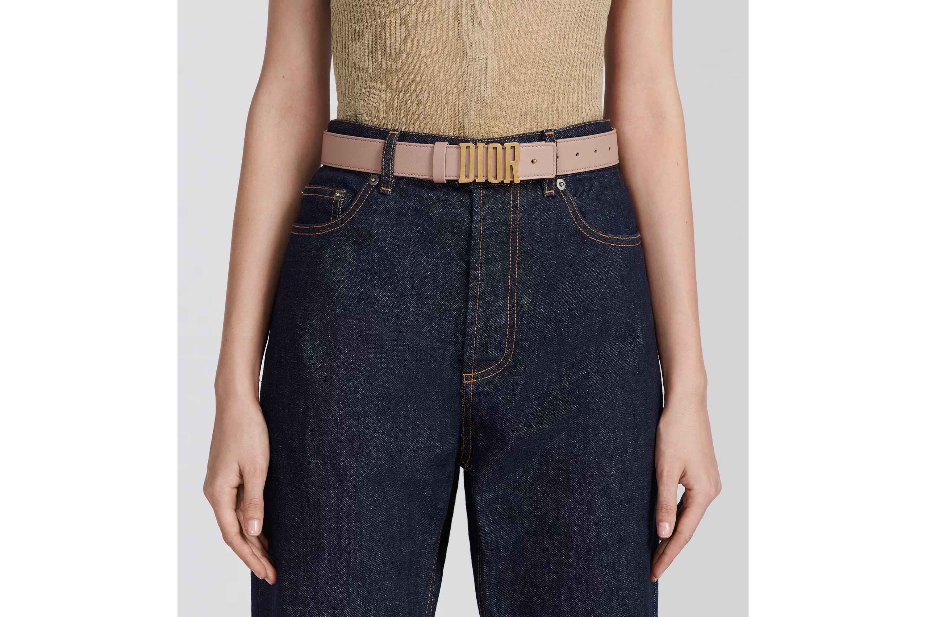 Dior D-fence Double Side Belt In Nude