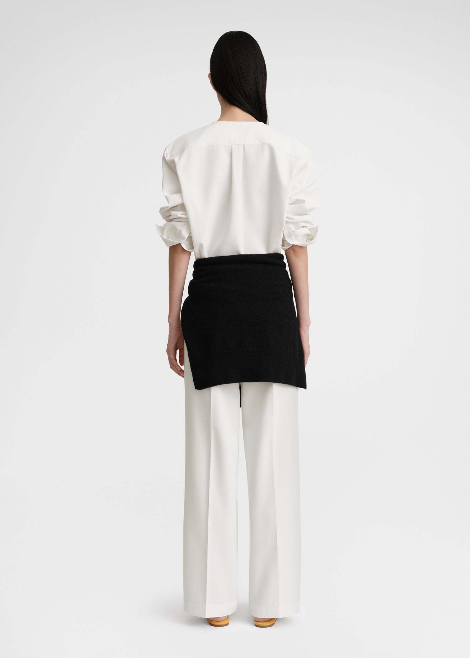 Totême Collarless Shirt In White