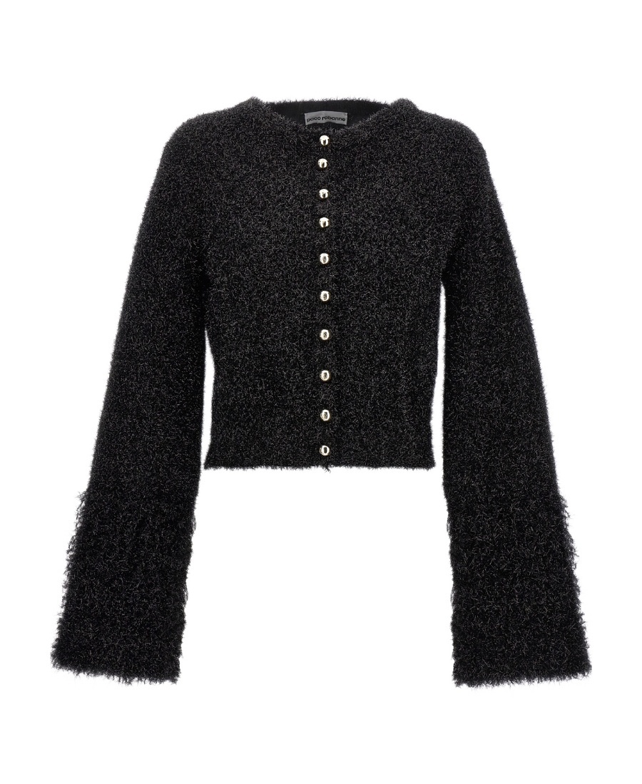 Rabanne Black Viscose Blend Cardigan In Black