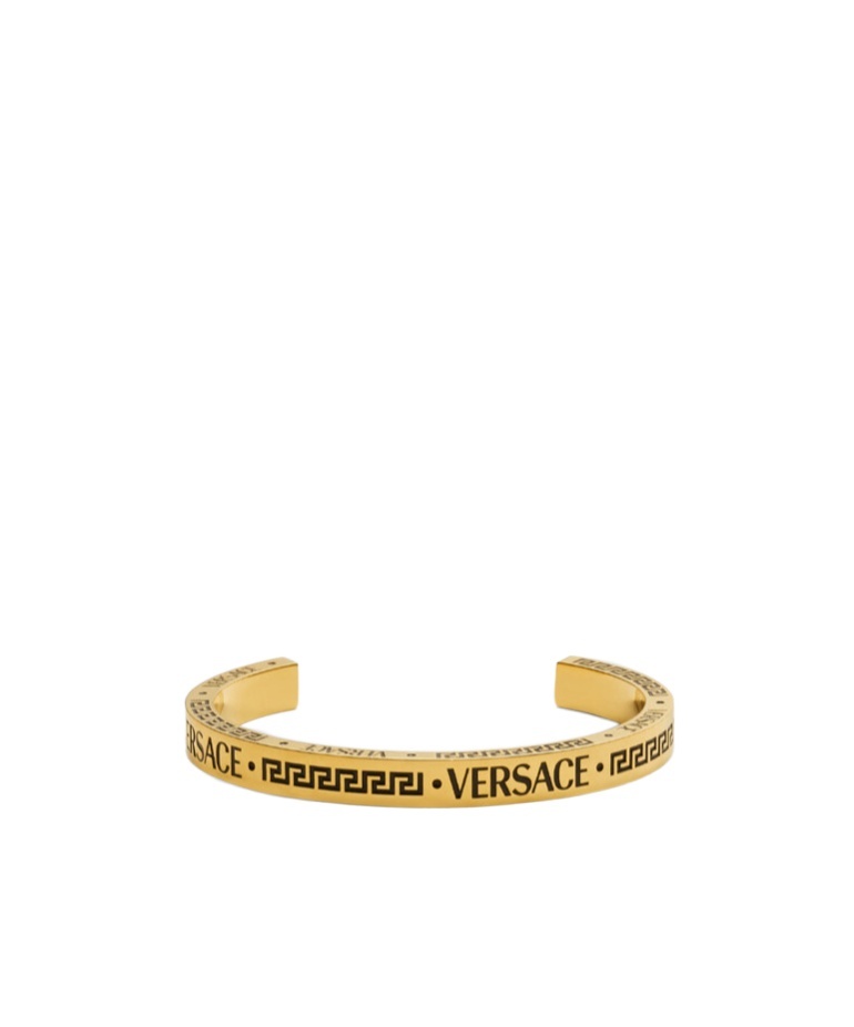 Versace Engraved-logo Cuff Bracelet