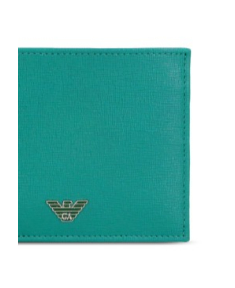 Emporio Armani Logo Details Wallet In Green