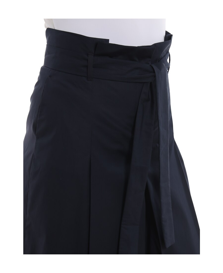 Max Mara Lace Up Wide-legged Casual Pants In Black