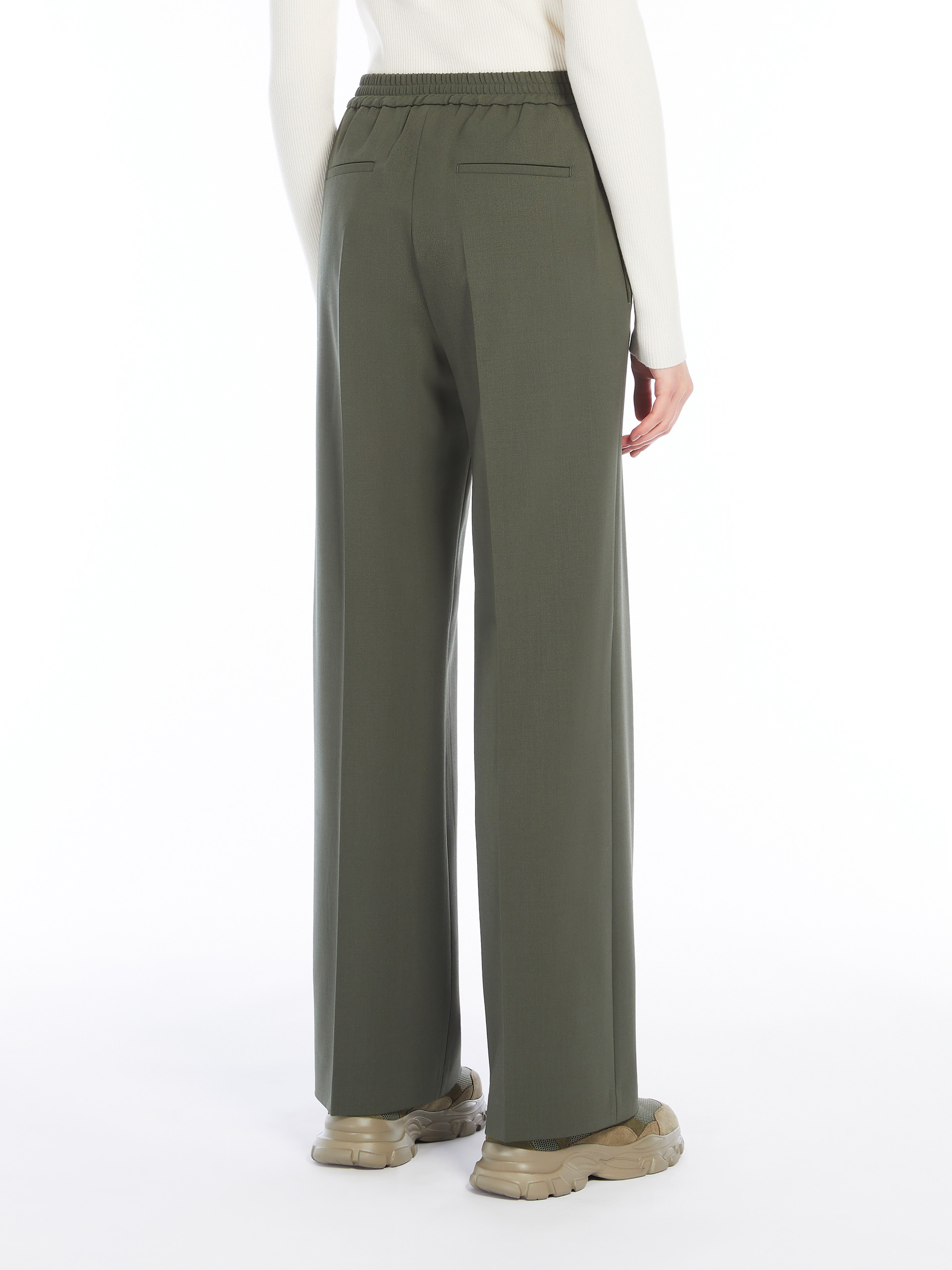 Weekend Max Mara Petra Long Trouser Dark Green In Green