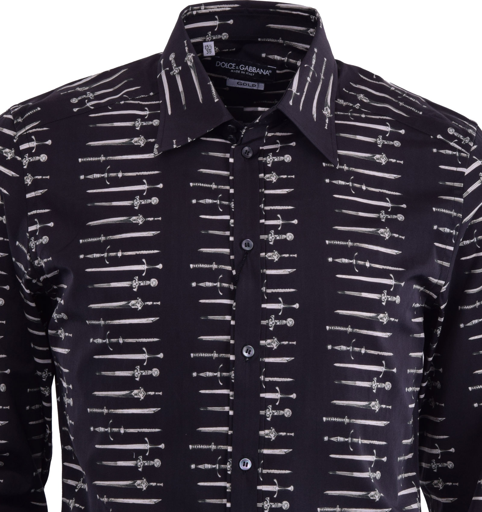 Dolce & Gabbana Man Shirt Black Size 16 Cotton In Black