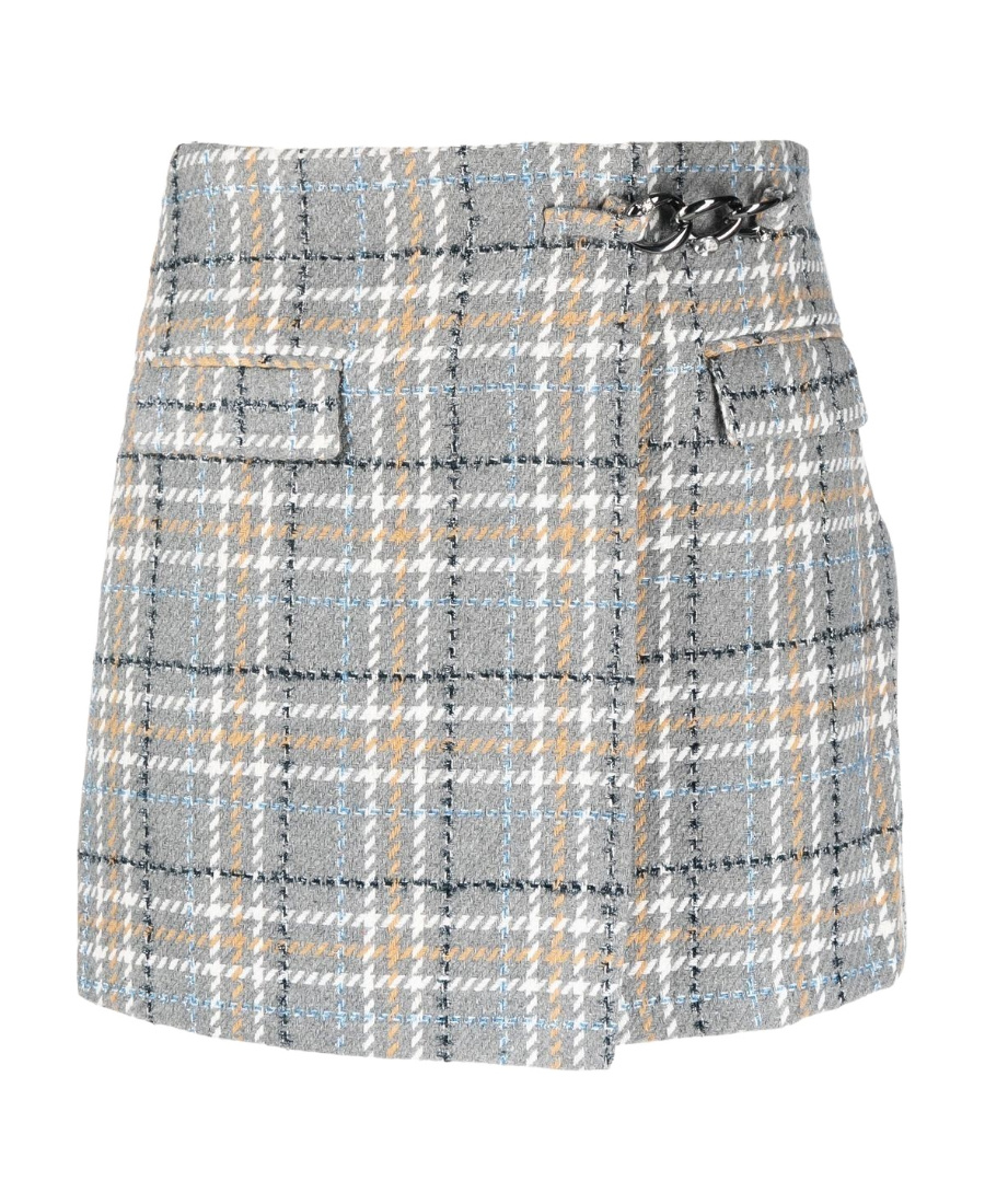 Liu •jo Plaid A-line Skirt In Gray