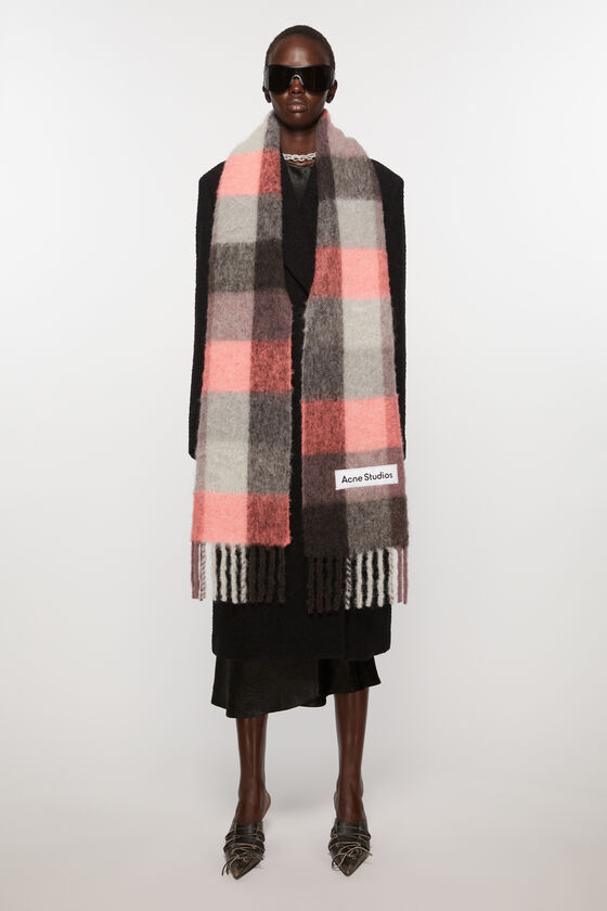 Acne Studios Vally Checked Alpaca-blend Scarf In Multicolor