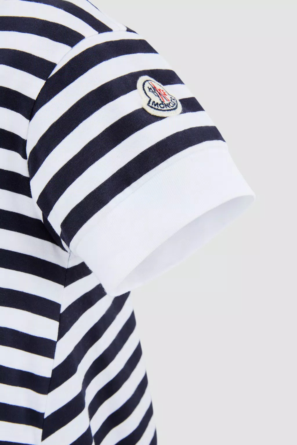 Moncler Logo-embroidered Striped T-shirt In White