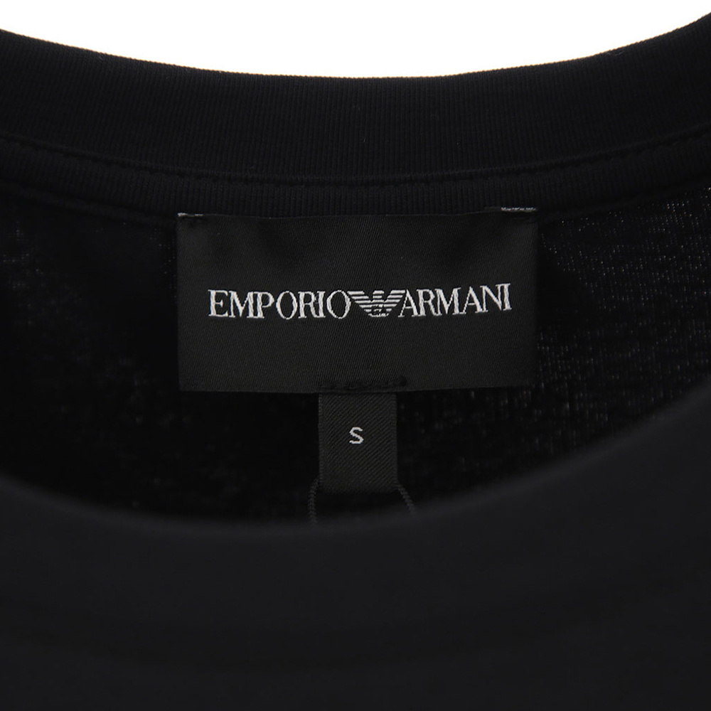 Shop Emporio Armani Round-necked Logo T-shirt In Black