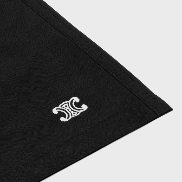 Celine Triomphe Drawstring Swimsuit In Black