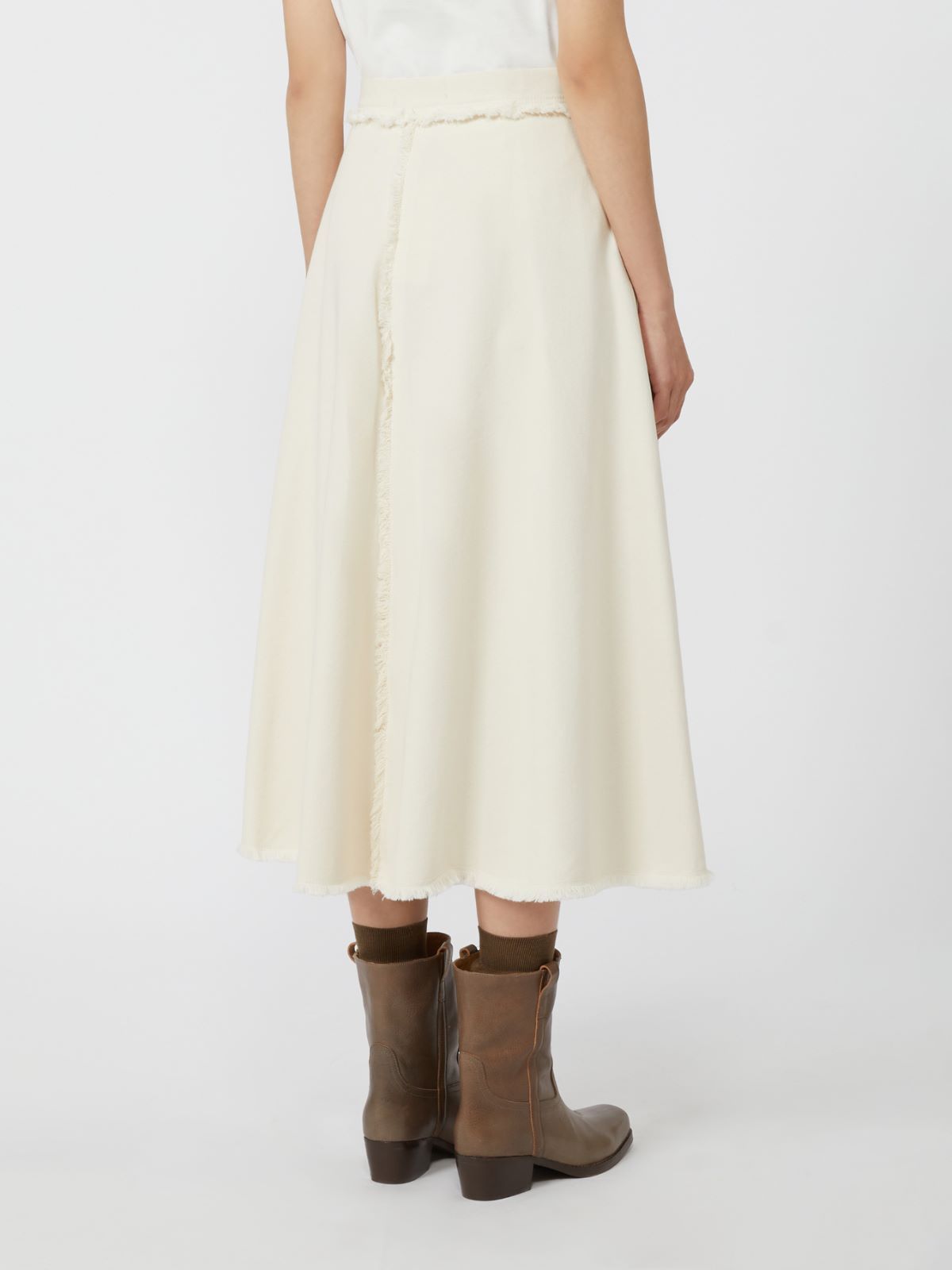 Weekend Max Mara Max Mara Weekend Flared Cotton Skirt In White