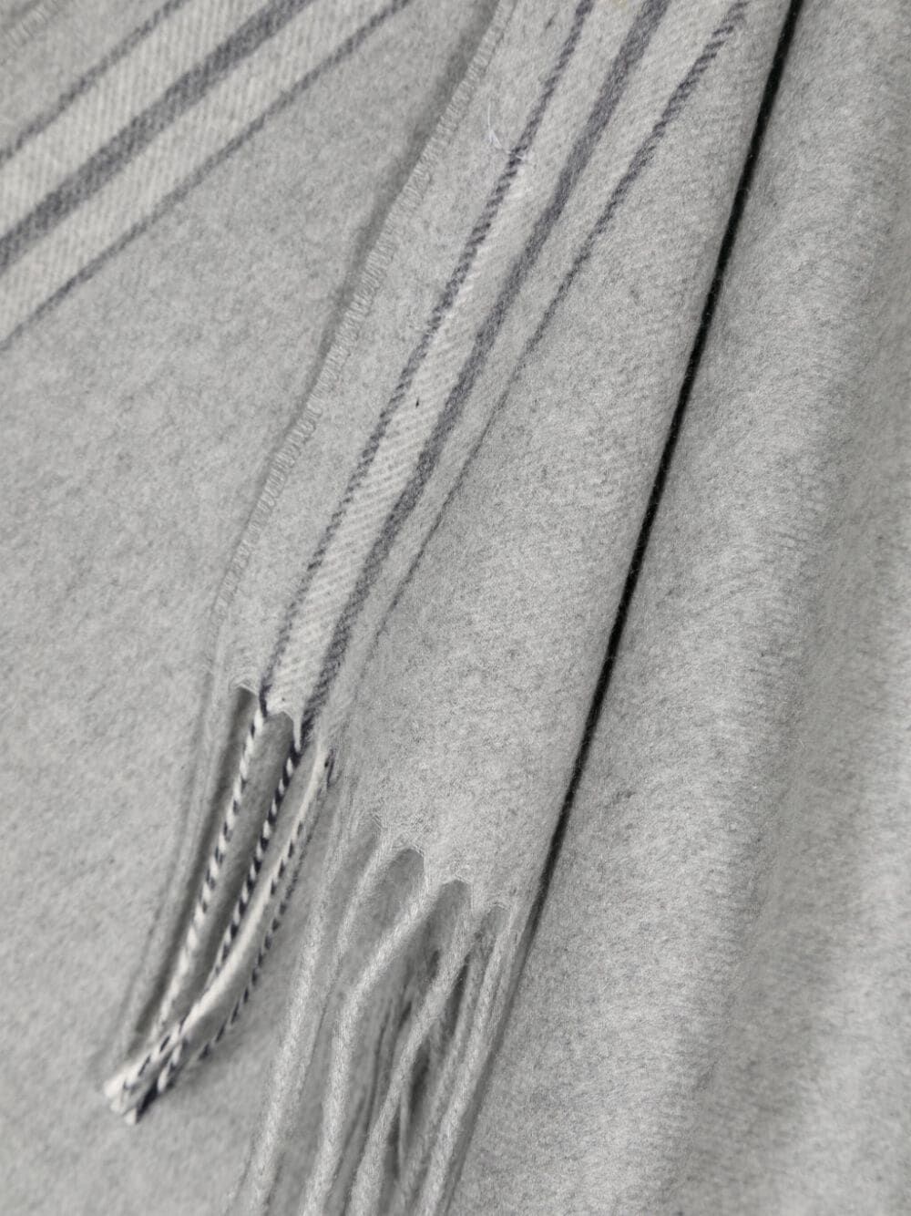 Brunello Cucinelli Stripe-trim Silk Scarf In Gray