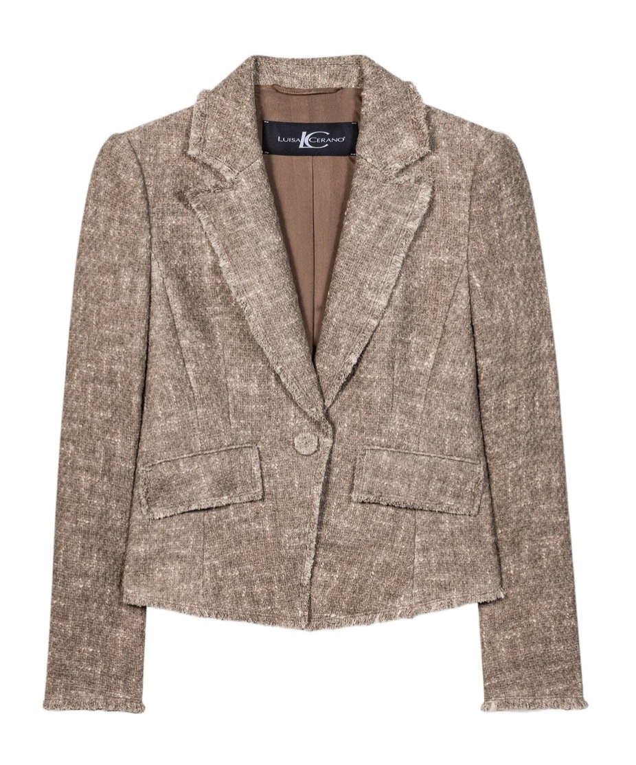 Shop Luisa Cerano Long-sleeved Suit Coat In Brown