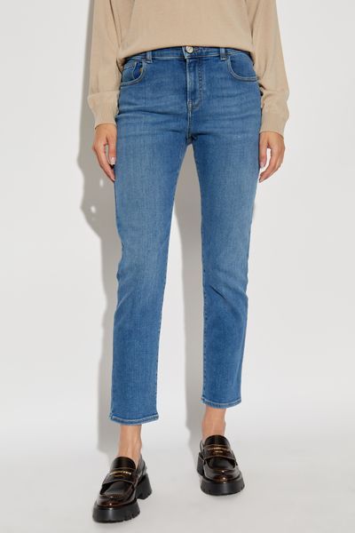 Shop Emporio Armani Cropped Straight-leg Jeans In Blue