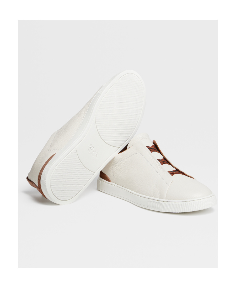 Zegna Leather Sneakers In White