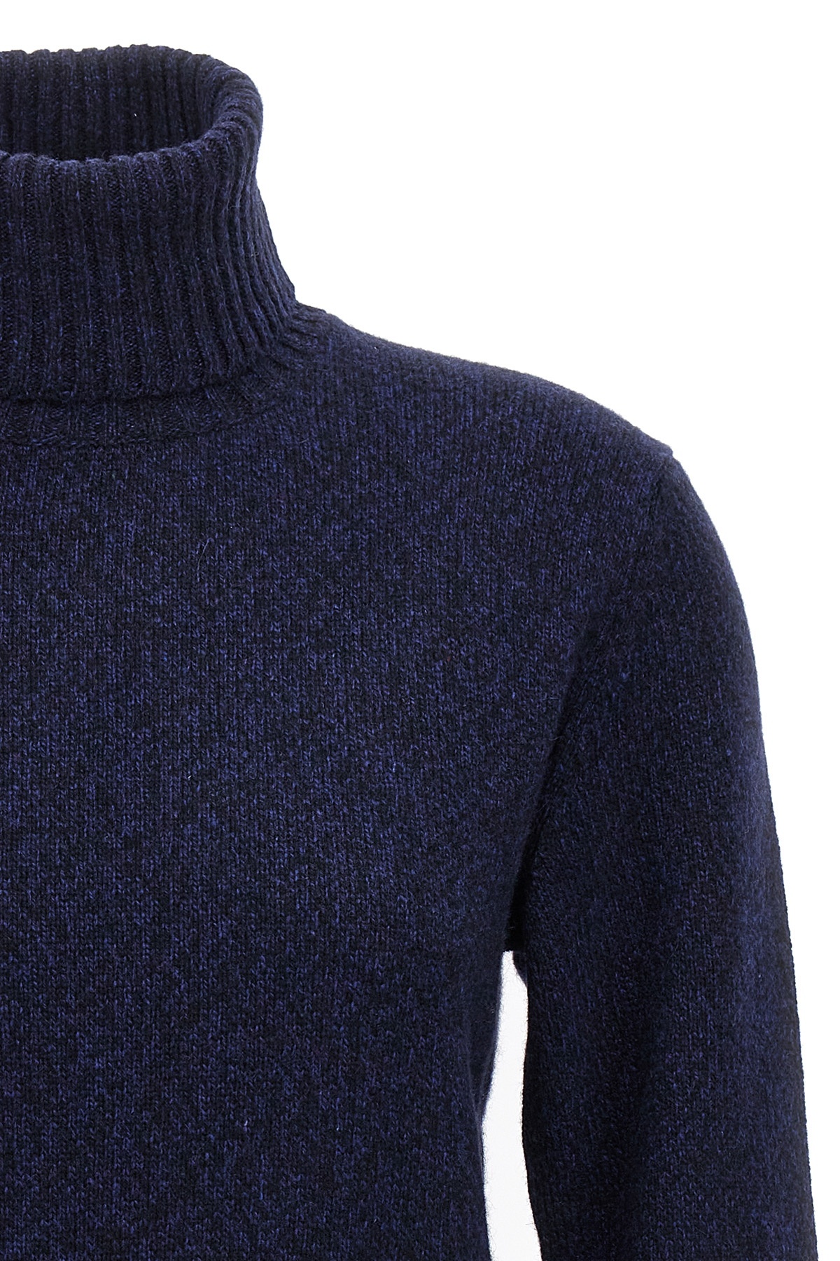 Ami Alexandre Mattiussi Dark Blue Logo Cachemire Sweater In Black