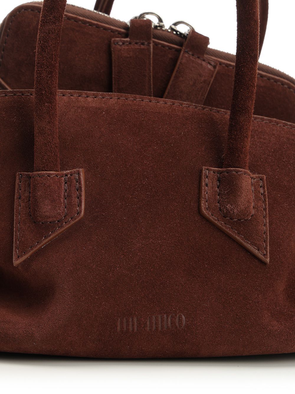 Attico La Passeggiata Mini Suede Handbags Brown In Brown