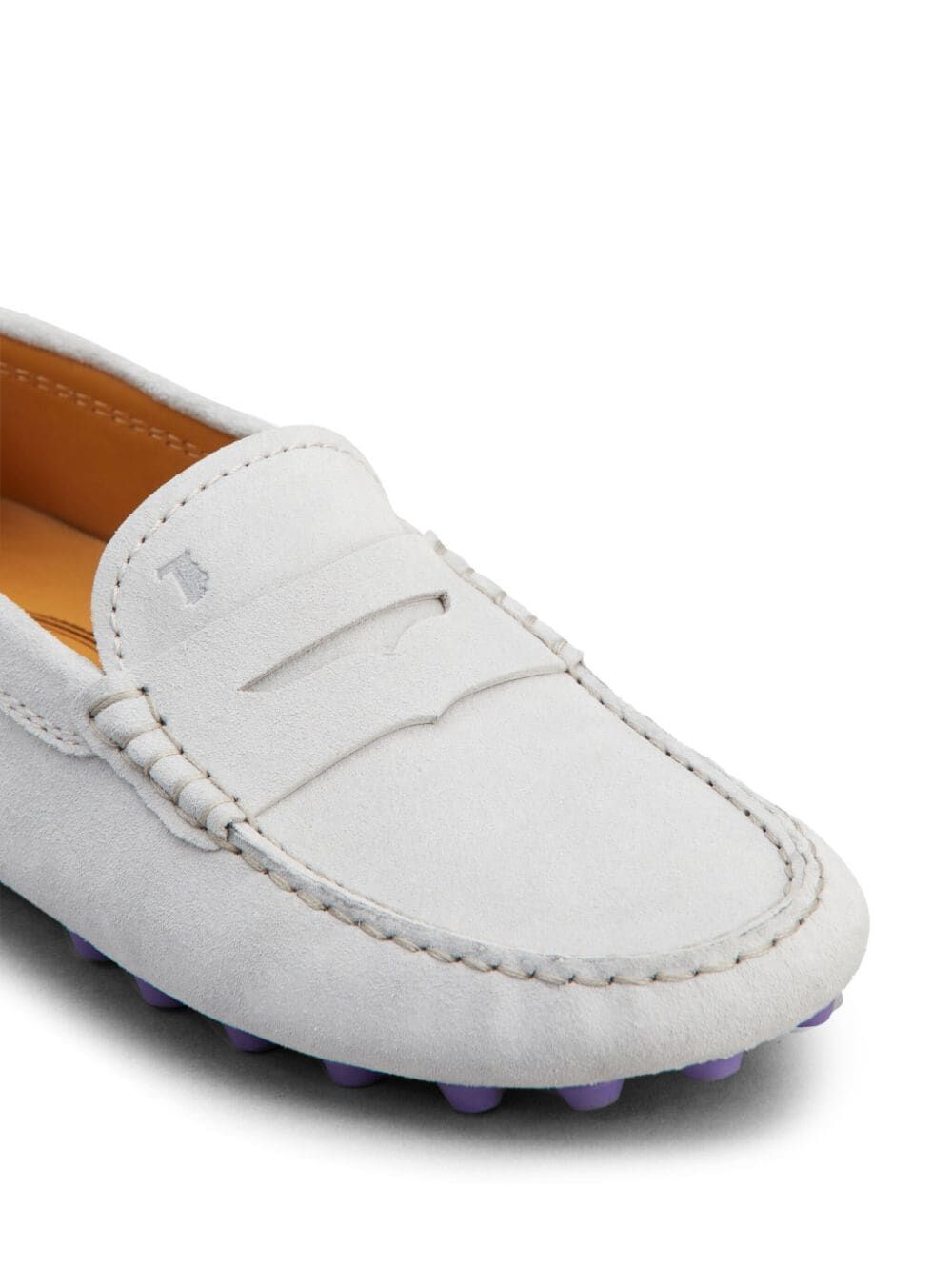 Tod's Gommino Logo-debossed Loafers In White