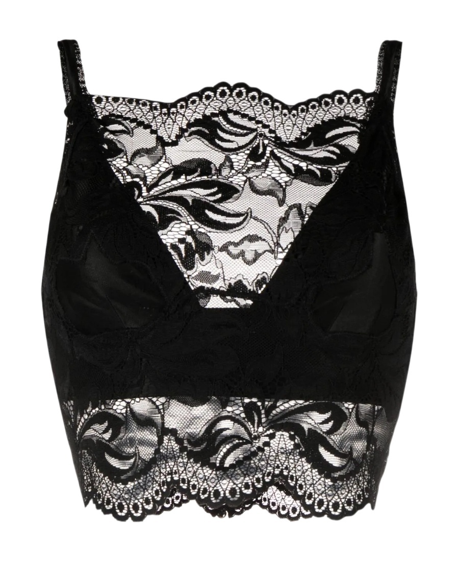 Rabanne Lace-detail Cropped Top In Black