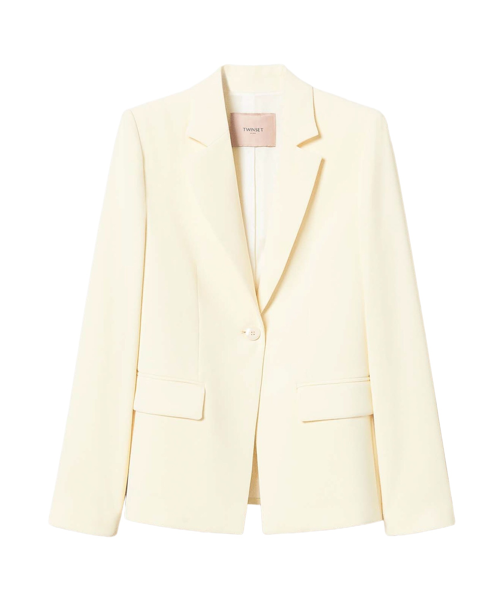 Twinset White Crepe Blazer In White