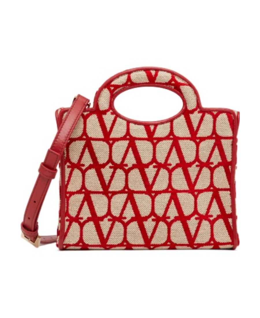 Valentino Le Troisième Toile Iconographe Top Handle Bag In Red
