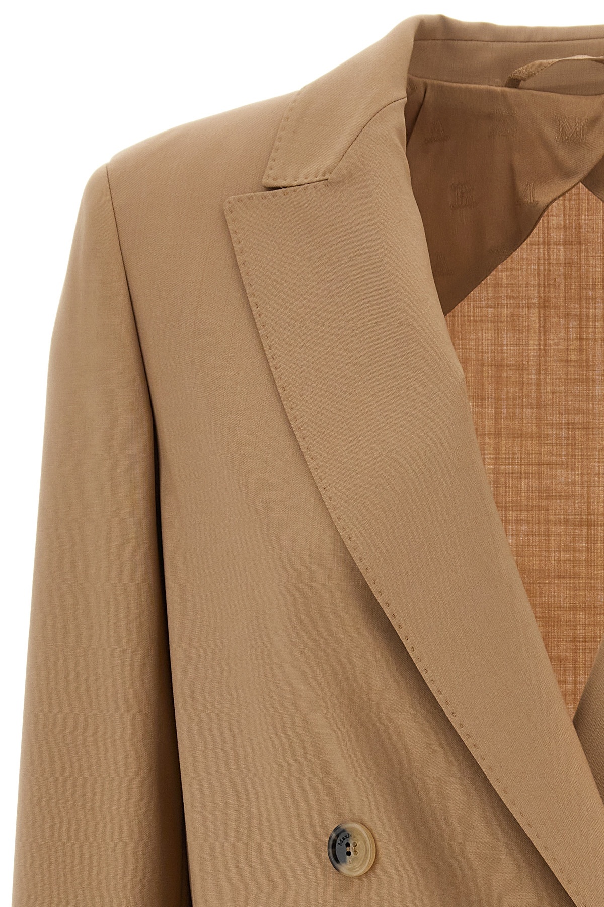 Max Mara Mirko Wool Blend Twill Overs Jacket In Brown
