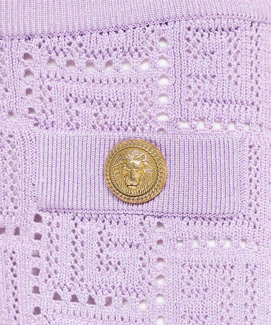 Balmain Monogram Knit Shorts In Purple