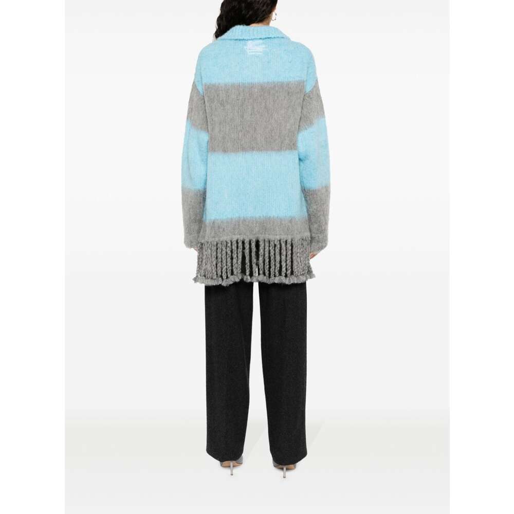 Etro Women's Striped Wool Blend Polo Shirt In Gray