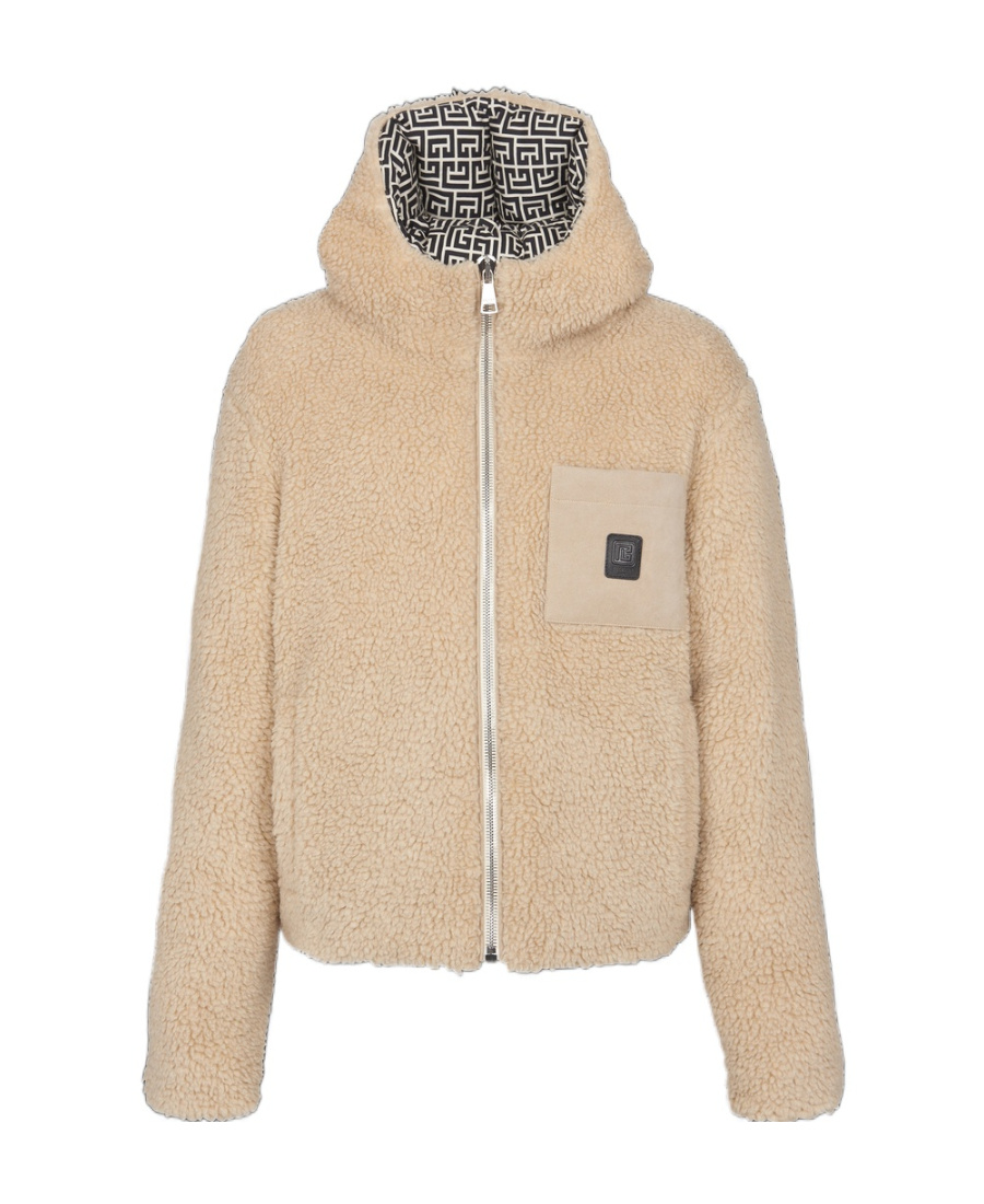 BALMAIN MONOGRAMMED REVERSIBLE PUFFER JACKET