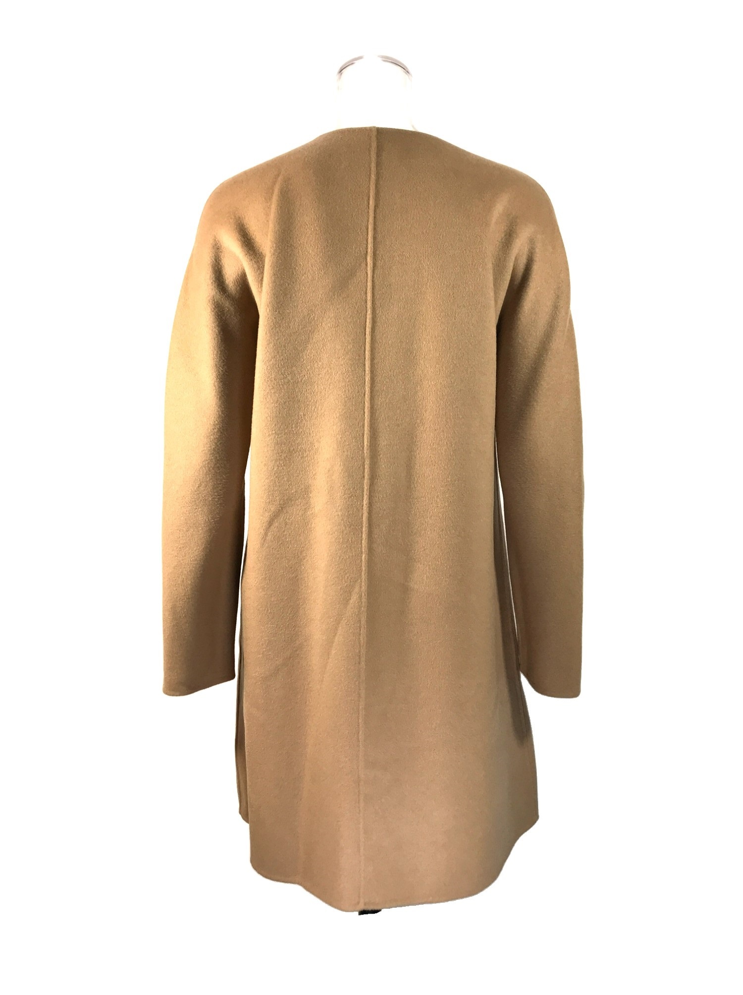 Max Mara Long-sleeved Round Collar Coat In Brown