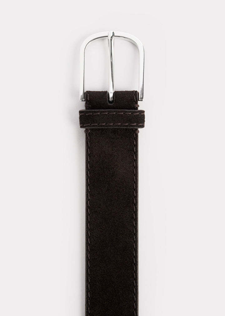 Totême Logo-engraved Suede Belt In Black