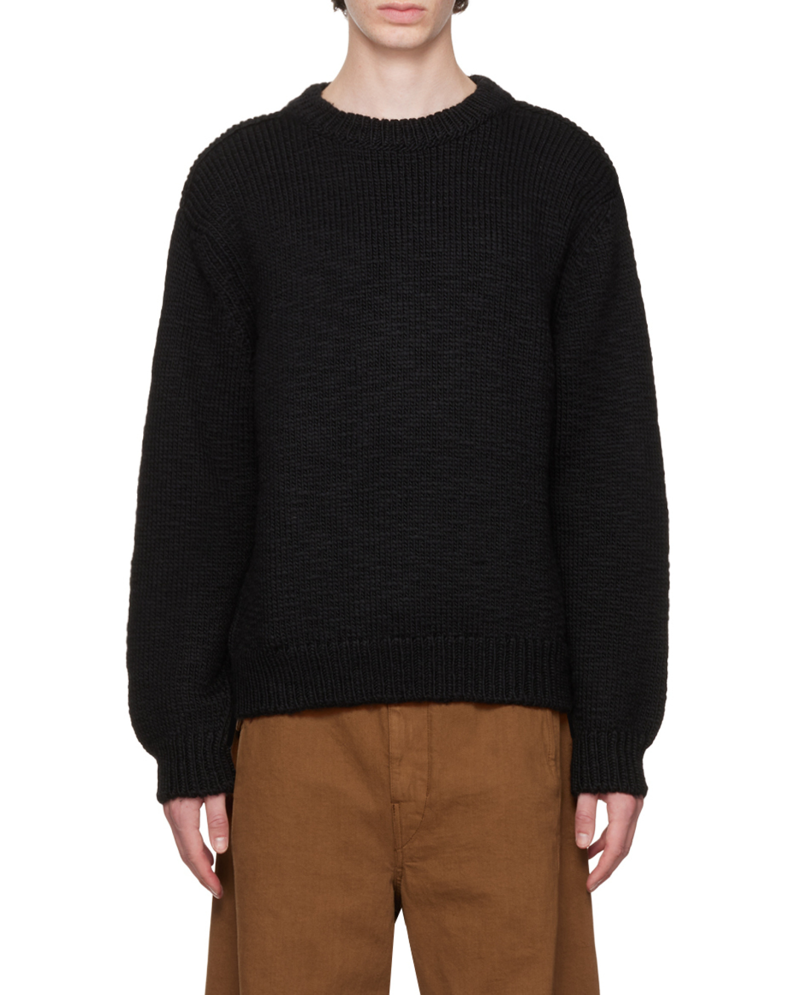 Lemaire Wool Knitted Jumper In Black