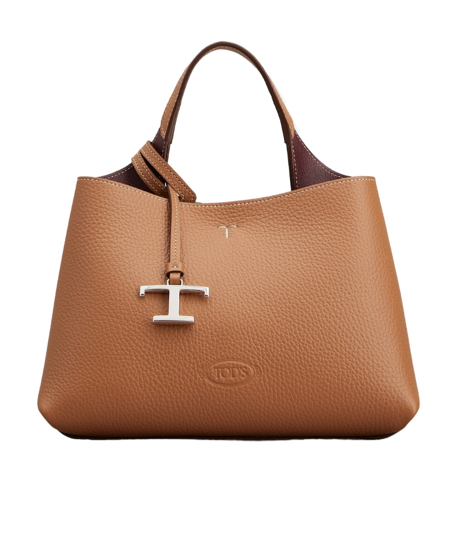 Tod's T Timeless Micro Leather Handbag In Brown