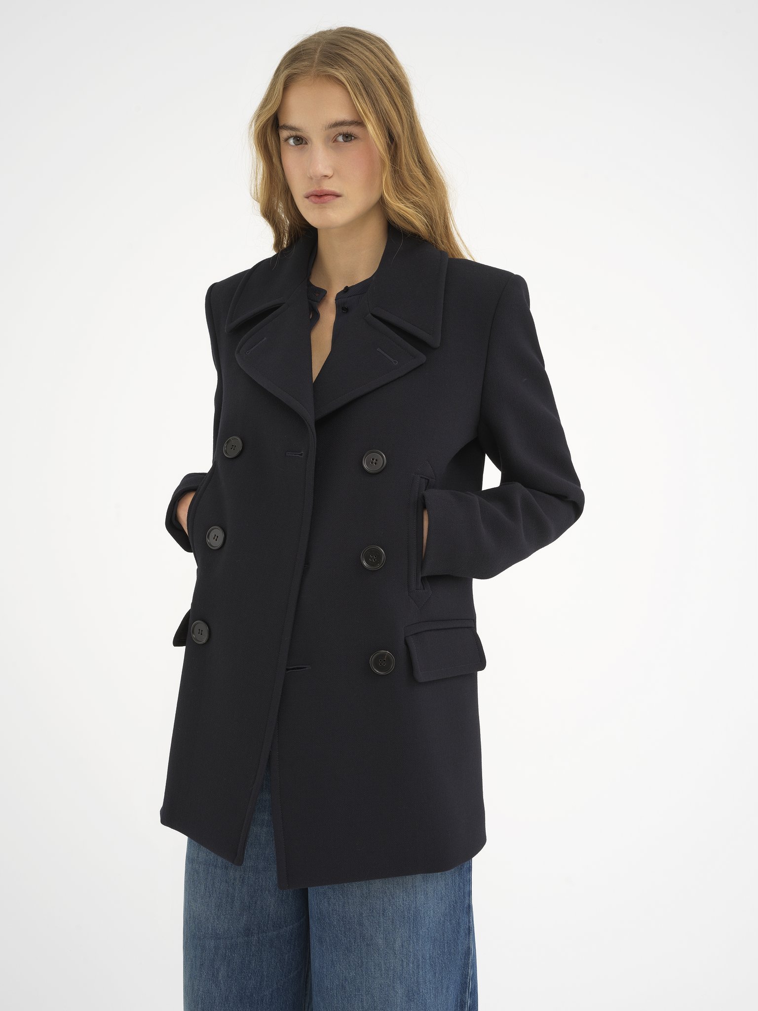Chloé Double-breasted Virgin Wool Coat In Black