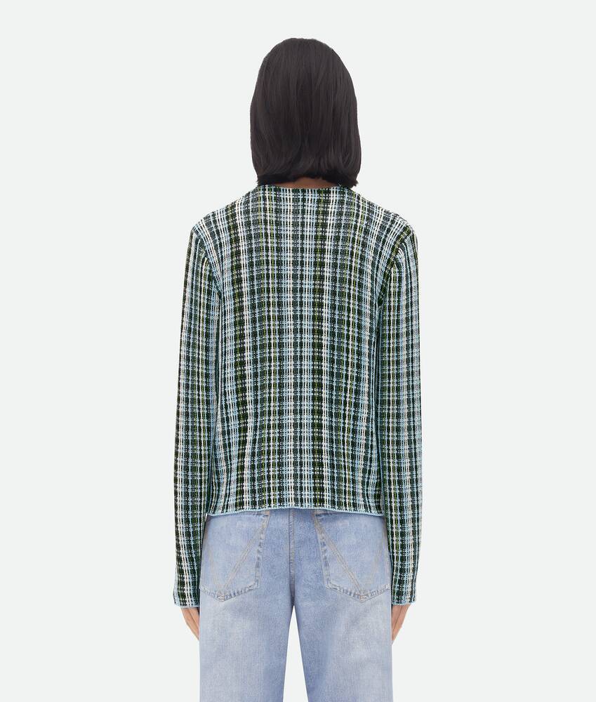 Bottega Veneta Plaid Long-sleeved Casual Jacket In Gray