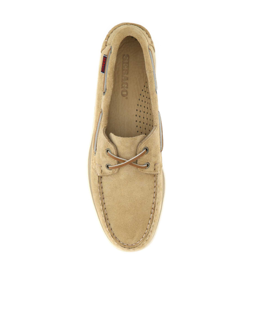 Sebago Portland Loafers In Suede Texture In Nude