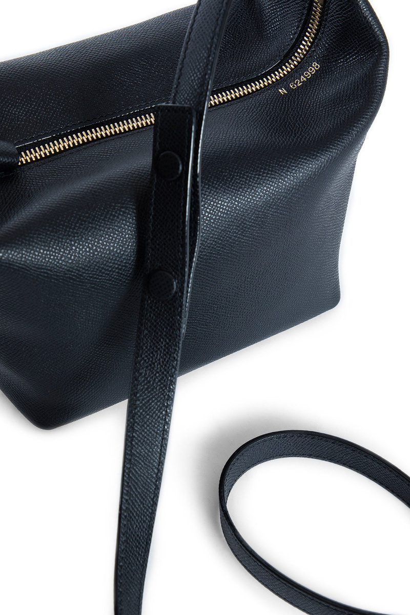 Valextra Zipper Shoulder Bag In Black