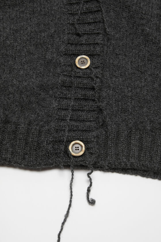 Acne Studios Single-breasted Wool Knitted Cardigan In Black