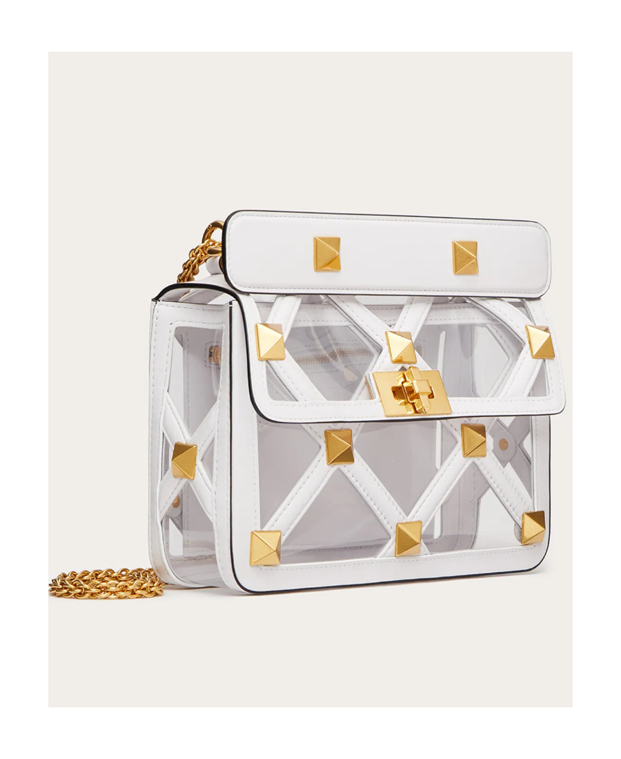 VALENTINO GARAVANI VALENTINO GARAVANI ROMAN STUD FOLDOVER TOP SHOULDER BAG