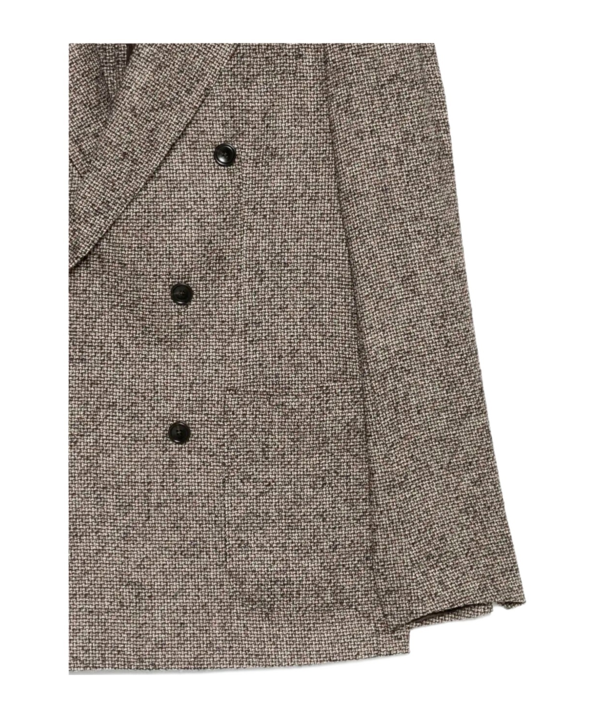 Tagliatore Double-breasted Wool Jacket In Brown
