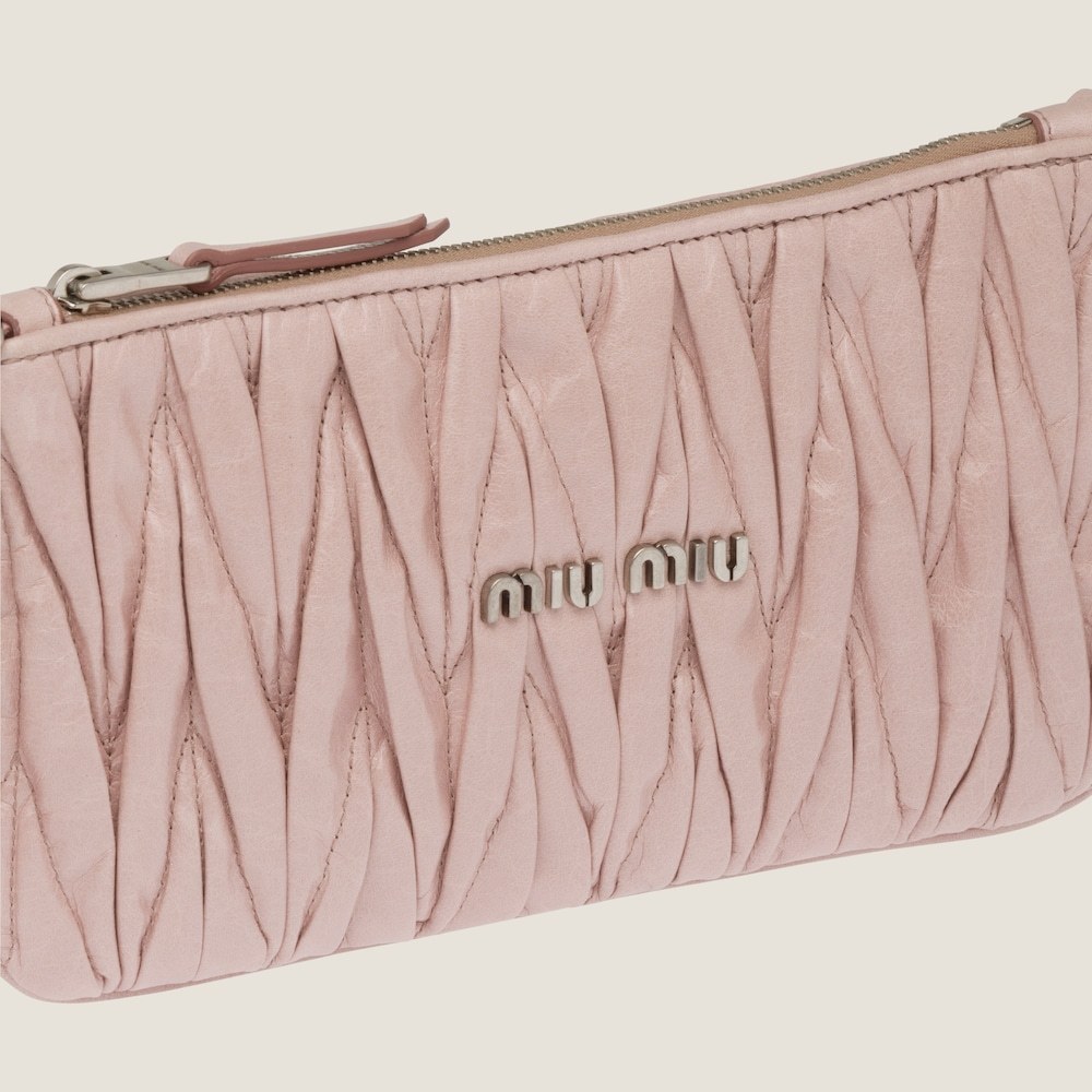 Shop Miu Miu Shine Matelass� Shoulder Bag In Nude