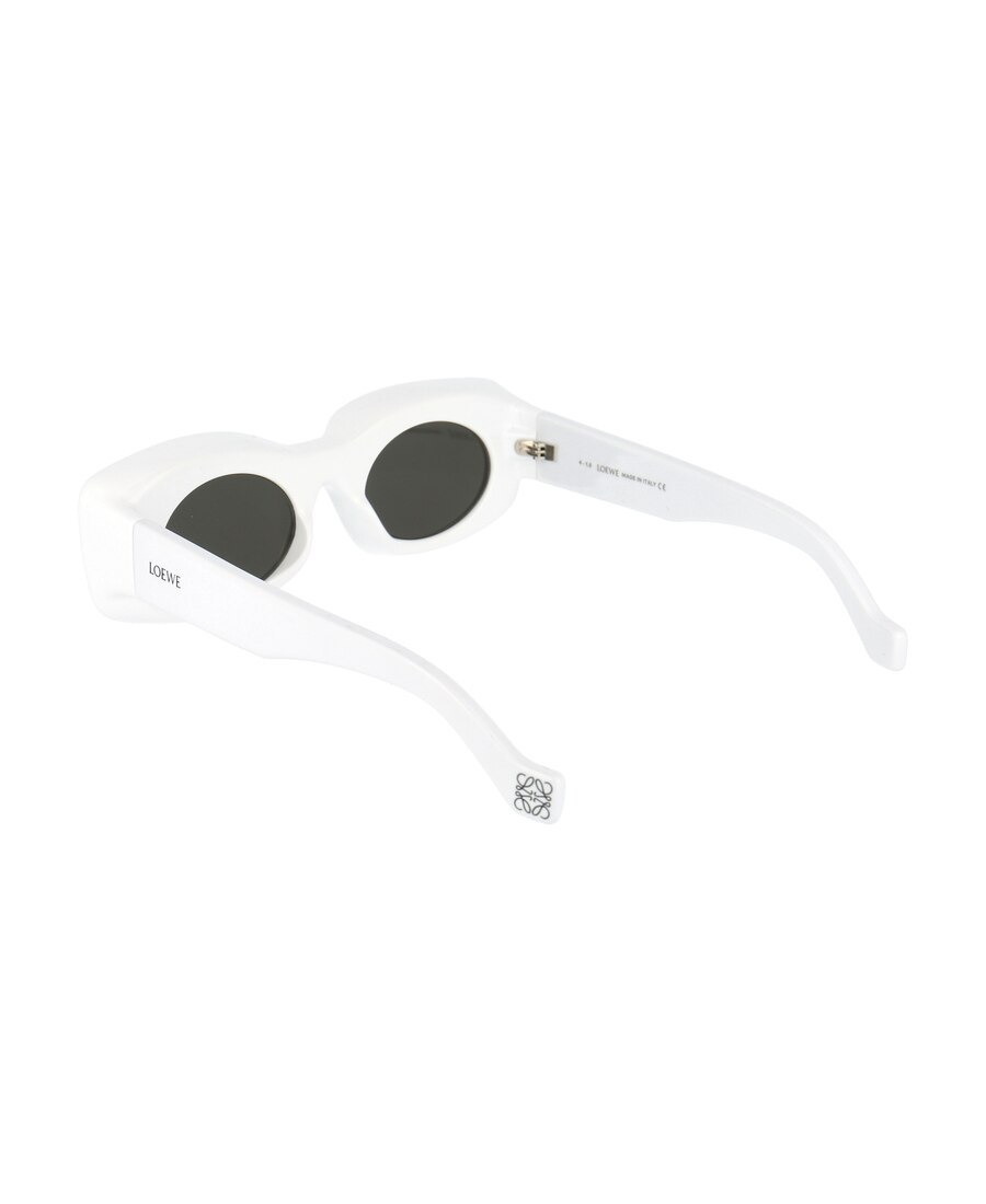 Loewe Logo Rectangular Frame Sunglasses In White