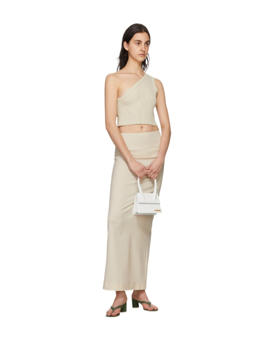 Shop Jacquemus One-shoulder Vest In Nude
