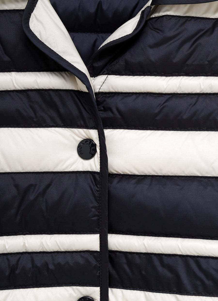 Moncler Short-sleeved Quilted Shirt In Blue