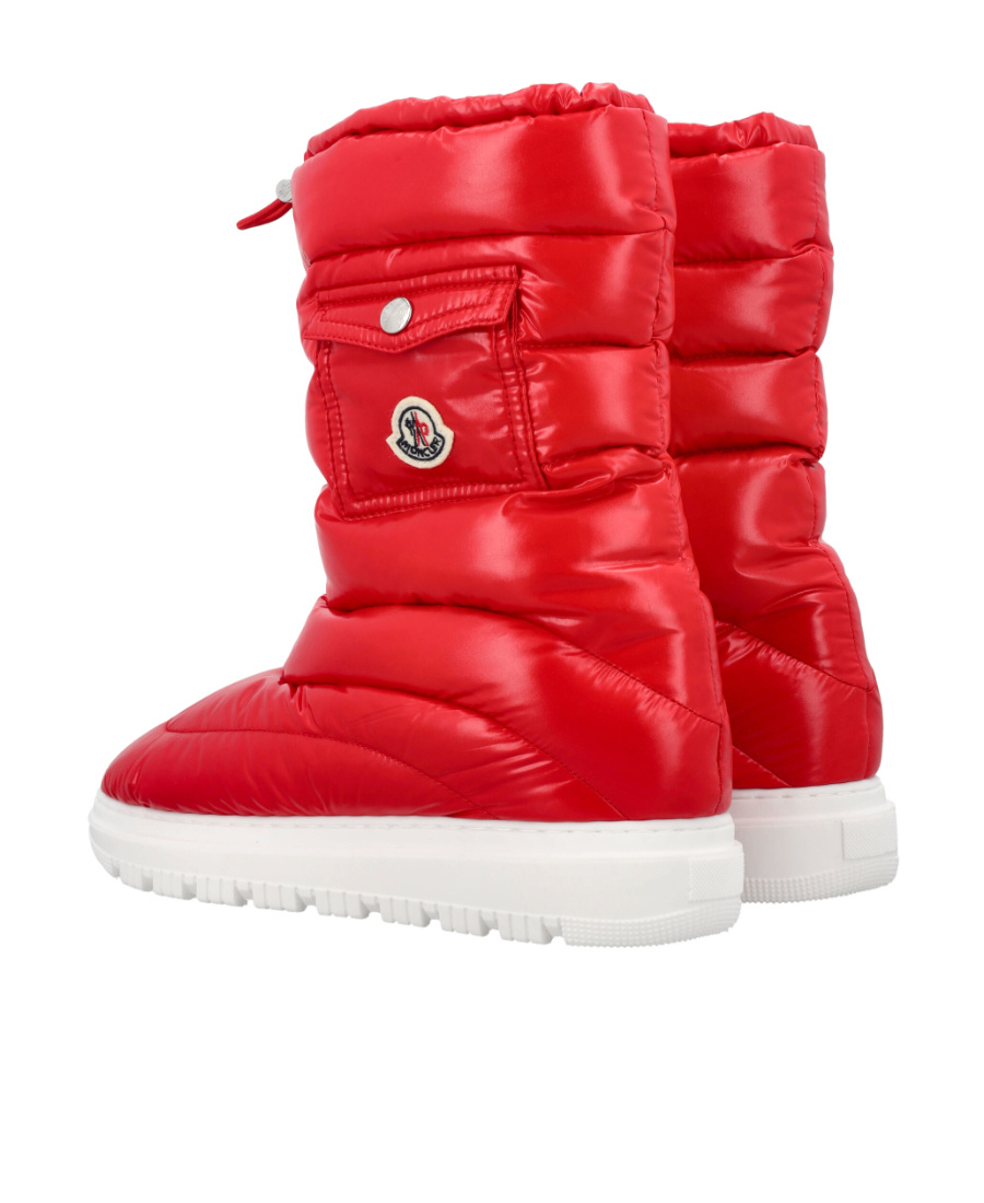 Moncler Logo-patch Satin Snow Boots In Red