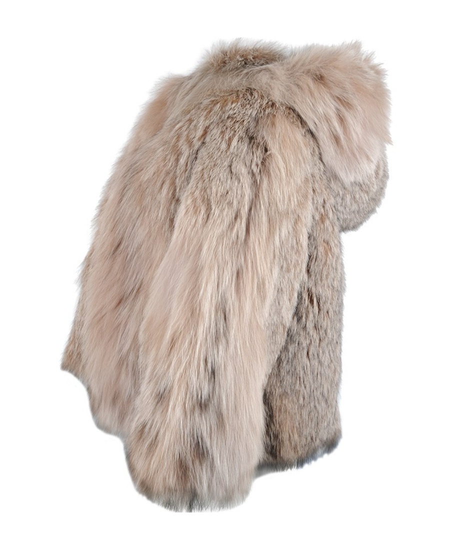 Frame Hooded Design Fur In Nude