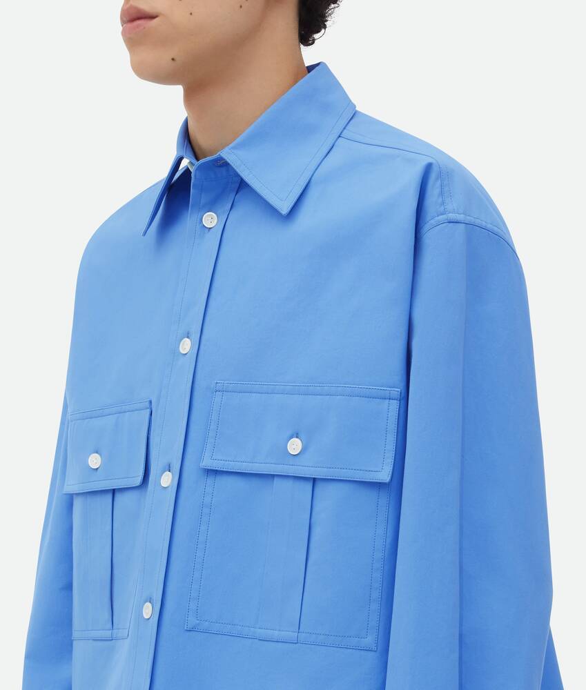 Bottega Veneta Layered-effect Cotton Shirt In Blue