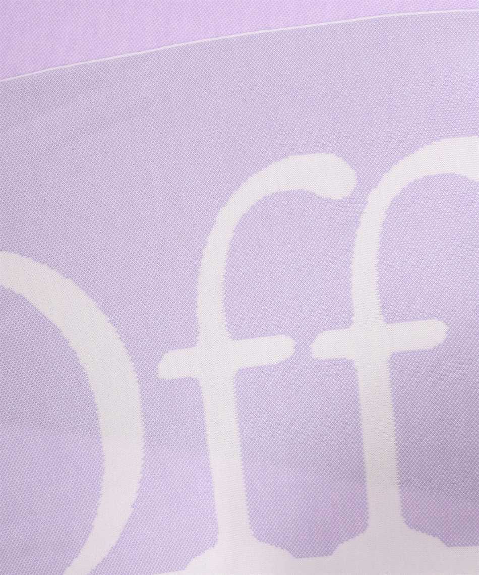 Off-white Logo-intarsia Virgin-wool Scarf In Purple
