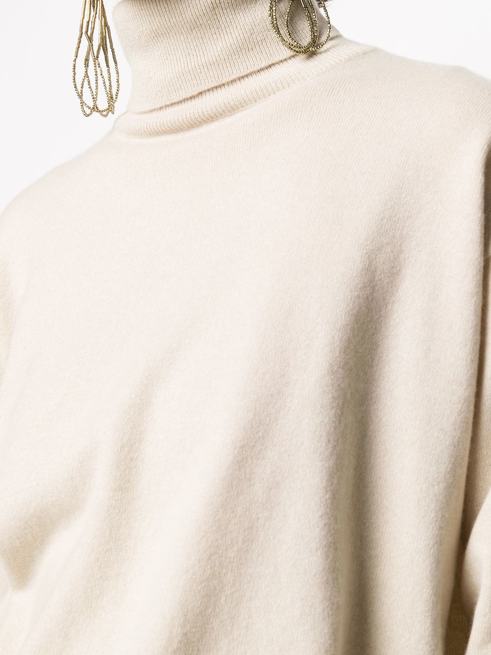 Brunello Cucinelli Roll-neck Cashmere Jumper In White